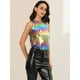 thumbnail image 3 of Camiseta Sin Mangas Allegra K Chaleco Brillante Metálico Vistoso XL, 3 of 6