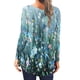 thumbnail image 3 of Camiseta de moda sexy informal para mujer, blusa estampada de manga larga con cuello en V y fruncido Fridja  bvmnju3863, 3 of 6