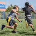 thumbnail image 3 of KAKOWELY 4 Pcs American Football Waist Belt Type Flag Rugby Training Ribbon Game Streamer Label Webbing for Children ( Each White Belt with 2 Yellow Flags),43.31"X0.98"X0.04", 3 of 4