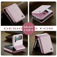 thumbnail image 6 of SaniMore for Samsung Galaxy Z Flip 4 Wallet Case, RFID Blocking PU Leather Kickstand Credit Slots Flip Folio Protective Case, Double Magnetic Clasp Durable Shockproof Cover for Z Flip 4, Pink, 6 of 7