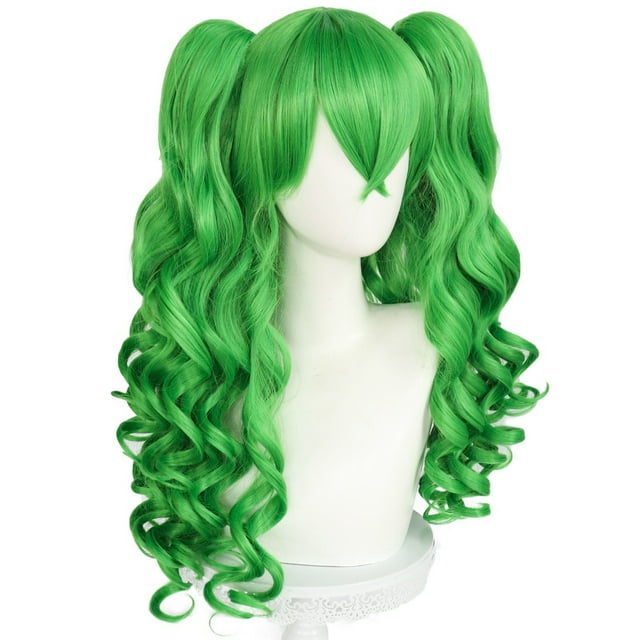Peluca para cosplay, pelo sintético, color verde, de Lolitas Curlys, anime