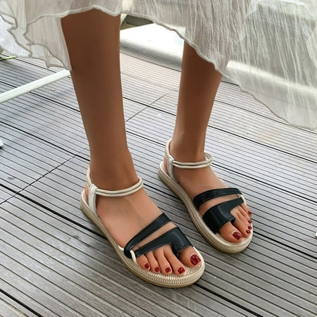 

eczipvz Womens Sandals Summer Wedge Sandal for Women Closed Toe Braided Cushion Ankle Strap Espadrille Rubber Fashion Comfortable Sandals