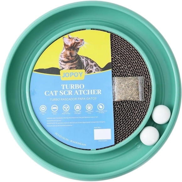 Cat Scratcher Interactivo con Dos Bolas Giratorias, Almohadilla Duradera para Jugar en Interiores, Sisal Morado Ecológico, Juguete Cat 2 en 1