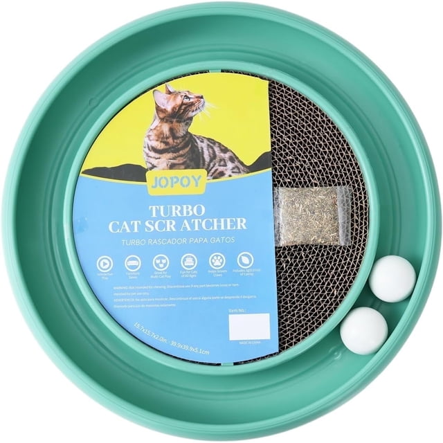Cat Scratcher Interactivo con Dos Bolas Giratorias, Almohadilla Duradera para Jugar en Interiores, Sisal Morado Ecológico, Juguete Cat 2 en 1