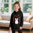 thumbnail image 3 of Psesaysky Girls Penguin with Hearts Graphic Hoodies Size 11-12 Years Long Sleeve Cartoon Print Pullover Hooded Sweatshirt Cute Casual Tops for Girl, 3 of 7