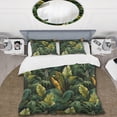 thumbnail image 2 of Designart "Jungle Delight In Tropics" Green Tropical Bedding Covert Set - Tropical Bed Set With 2 Shams, 2 of 5