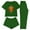 02 Green, variant on Fewfanhot Women Pajama Sets 3 Piece Cute Thanksgiving Turkey Print Pajama Set Short Sleeve Tee Lounge Shorts and Pants Sleepwear