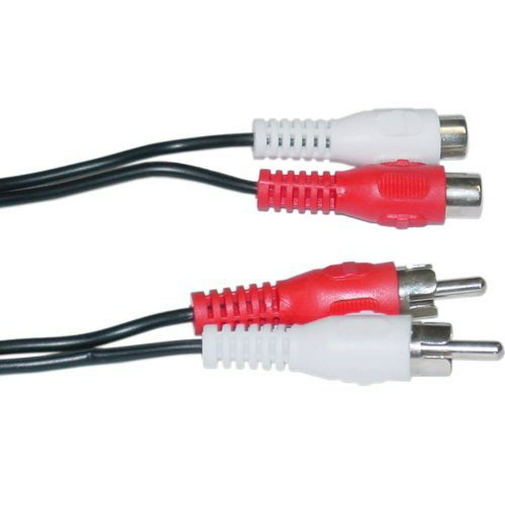 25ft 2 RCA Male to Female Audio Extension Cable (Red/White Connectors), 2RCA Male to 2RCA Female