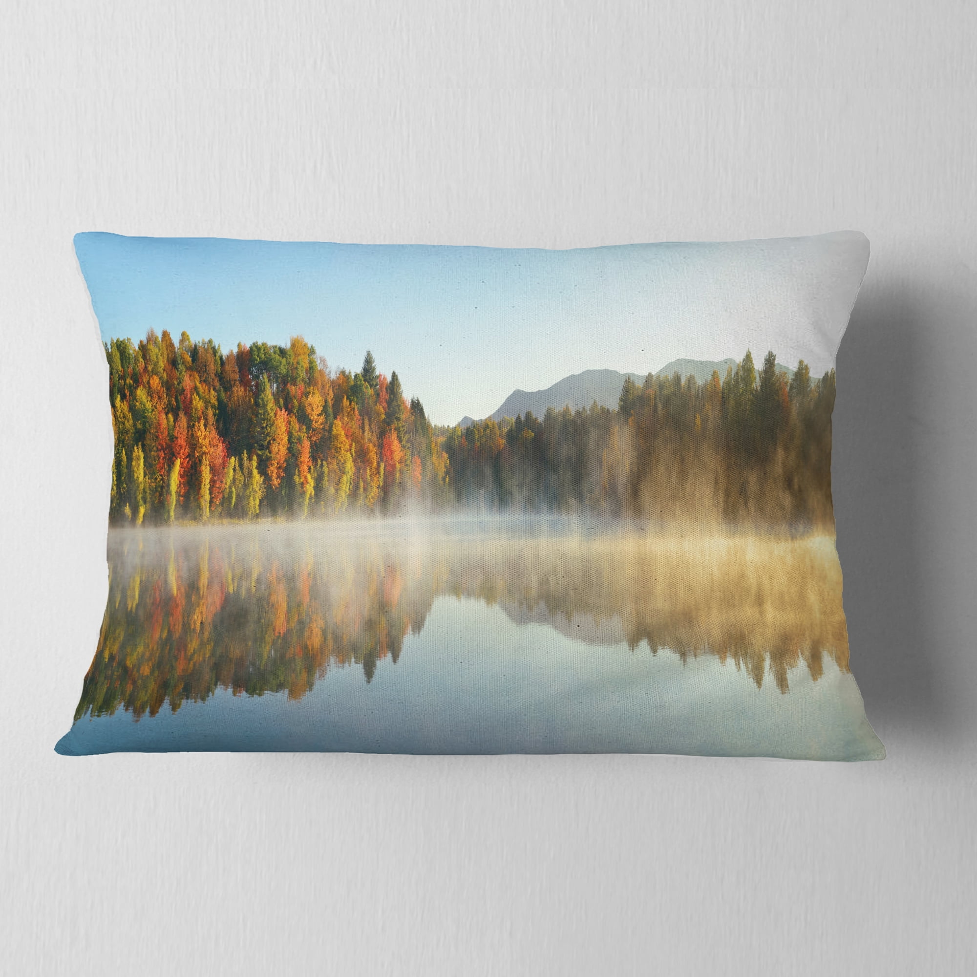 Designart 12" x 20" Green Polyester Throw Pillow