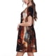 thumbnail image 2 of Easygdp Red Panda Autumn Branches para Vestido Transpirable de Mujer, Vestido Suelto de Manga Corta con Pliegues y Bolsillos para el Verano, 2 of 6