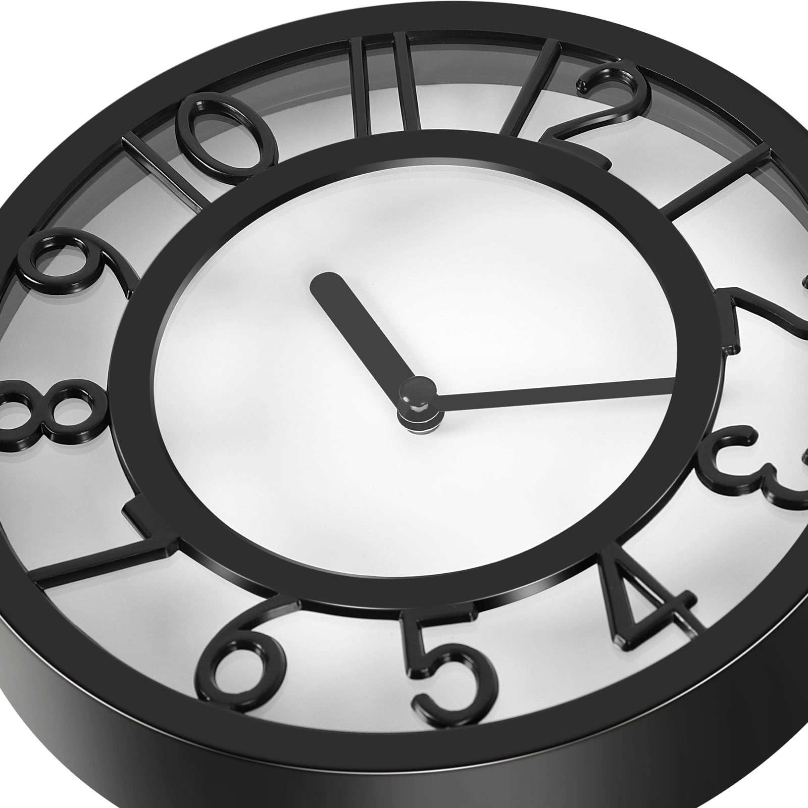 Wall clock Plastic Silent Suitable for decoration 8in Black
