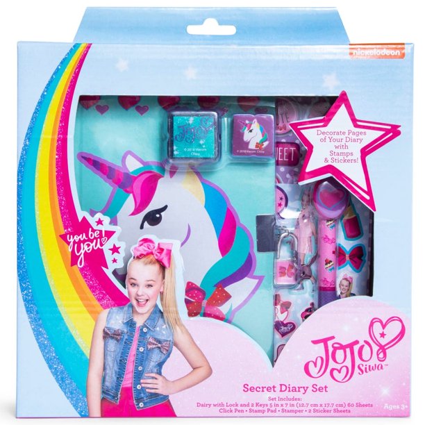 Nickelodeon Jojo Siwa Girls Locking Diary With Pen Stickers Stamps 6pc Walmart Com Walmart Com