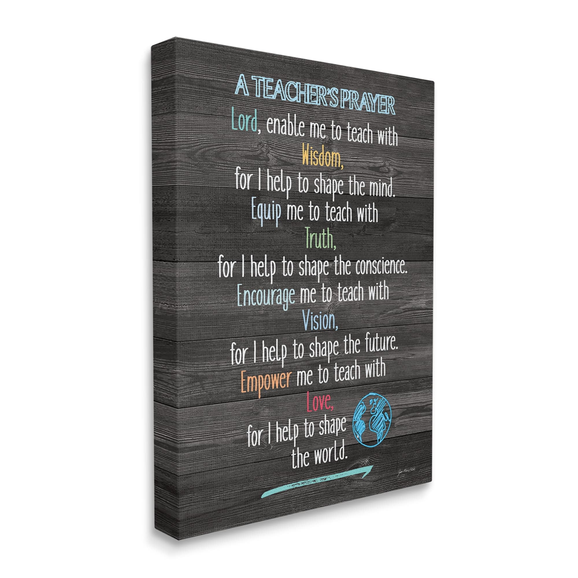 Stupell Uplifting Teacher's Prayer Spiritual Inspirational Painting Gallery Wrapped Canvas Print Wall Art