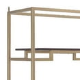 thumbnail image 3 of Wood and Metal Bookshelf with Shelves and Drawer, Brown and Gold, 3 of 5