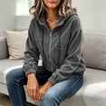 thumbnail image 6 of NominalSnug Corduroy Jackets for Women Full Zip up Hoodies Drawstring Hooded Outwear with Pockets Fall Clothes, 6 of 8