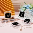 thumbnail image 5 of 6 pcs Acrylic Ring Box with Velvet 2.3x2.3inch Transparent Crystal Ring Gift Boxes with Magnetic Clasps for Wedding Proposal Jewelry Presentation Gift Box for Rings Earrings for DIY, 5 of 7