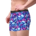 thumbnail image 2 of Fotbe blue Skull purple flower Men’s Total Support Pouch Boxer Briefs, X-Temp Cooling, Moisture-Wicking Underwear, Regular, Long-leg and Trunk-XX-Large, 2 of 6