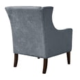 thumbnail image 4 of Pemberly Row Hardwood and Polyester Wing Chair in Blue/Espresso, 4 of 6