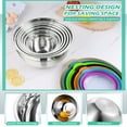 thumbnail image 4 of Walchoice Mixing Bowls Set of 7, Stainless Steel Prep Bowls with Airtight Clear Lids, Metal Nesting Salad Bowls for Cooking Serving Storing, 4.6/ 3.5/ 2.6/ 2/ 1.5/ 1/ 0.7 QT - Colorful, 4 of 7