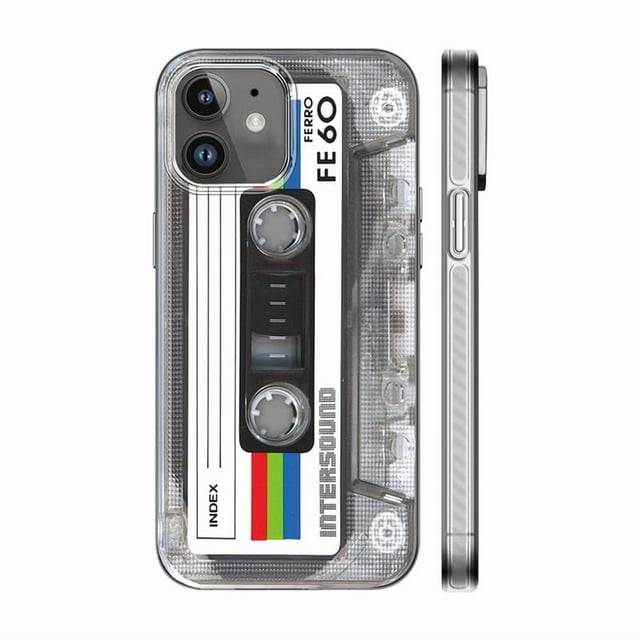 Funda KIOMY para iPhone 11, diseño retro de cinta de casete 3D