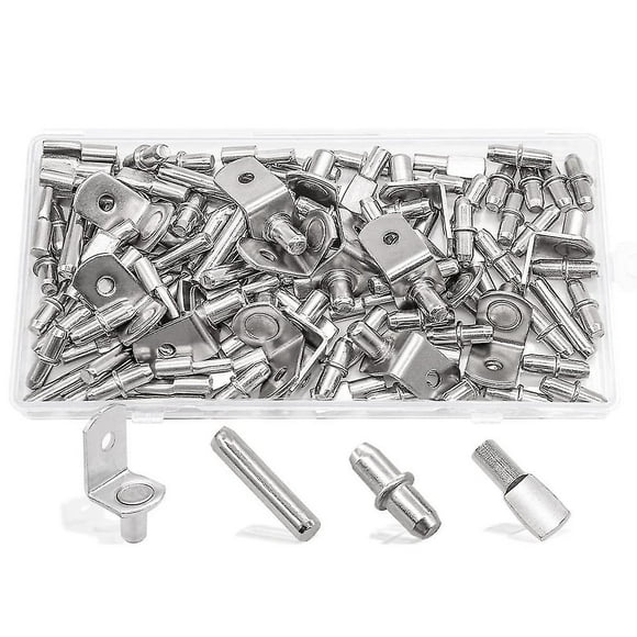 120pcs Shelf Pins Kit,4 Styles Shelf Pegs,kitchen Furniture Cabinet Shelf Pegs L-shaped Bracket/fla