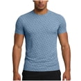 thumbnail image 1 of Gpaecead Mens Stretch Workout T Shirt Solid Short Sleeve Moisture Wicking Tee Shirt Quick Dry Running Fitness Gym Sport Casual Top E-Light Blue, 1 of 7