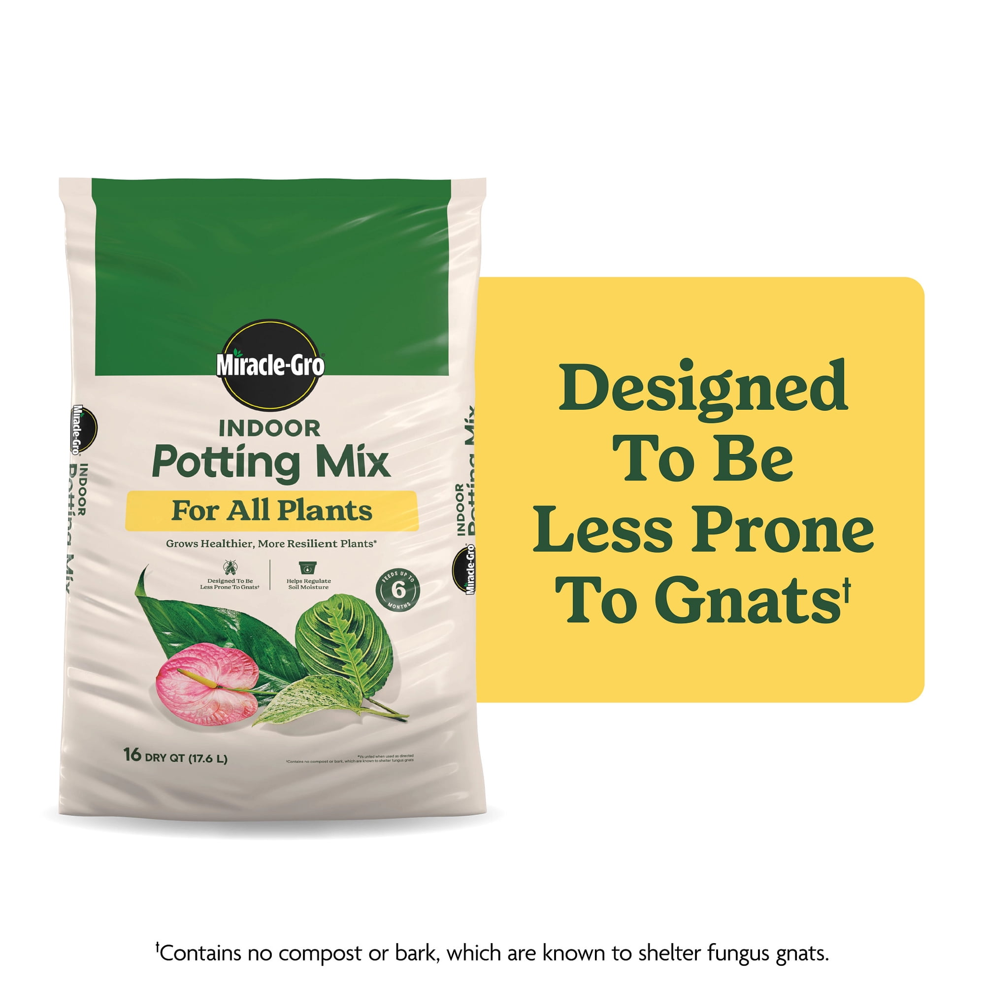 Miracle-Gro Indoor Potting Mix for All Plants, Use with Houseplants and More, 16 qt.