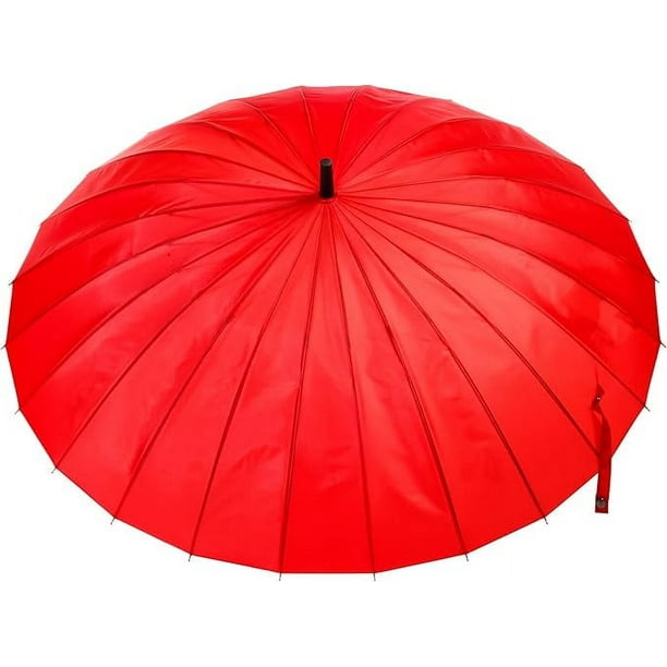Totes Auto-Open 24 Rib Stick Umbrella - 9514 (Red) - Walmart