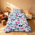 thumbnail image 2 of Homewish Cute Coquette Ghost Twin Duvet Cover, Halloween Bat Pumpkin Candy Twin Bedding, Sky Blue, Pumpkin Bat Reversible 2pcs, 1 Duvet Cover and 1 Pillowcase, 2 of 5