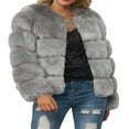 thumbnail image 1 of Vestes Courtes à Manches Longues pour Femmes avec Fausse Fourrure, 1 of 9