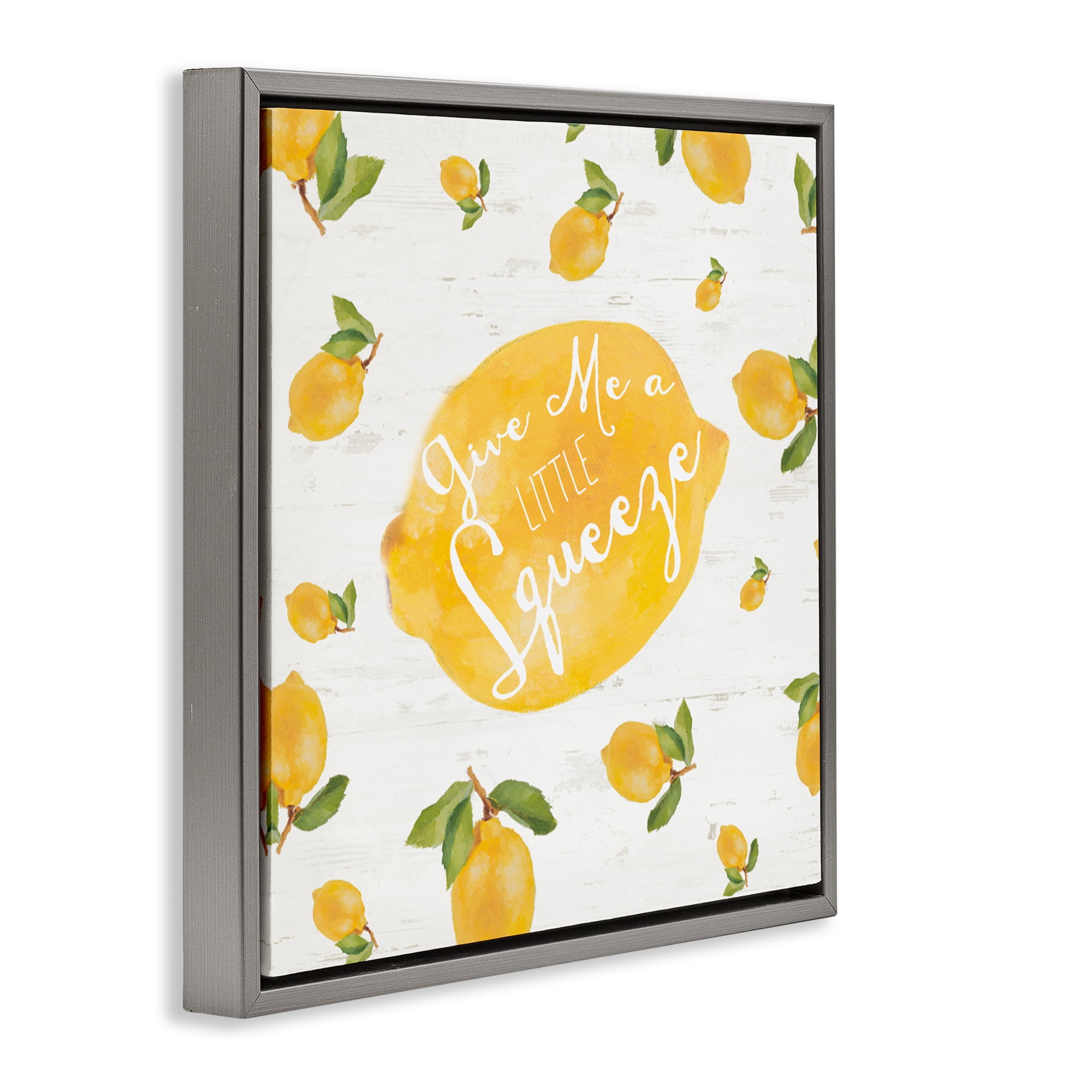 Stupell Industries Give Me A Squeeze Gray Framed Floater Canvas Wall Art, design by Lanie Loreth