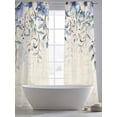 thumbnail image 6 of Sheer Curtains 96 Inches Long, Blue Flower Light Filtering Window Curtains for Living Room, Farmhouse Eucalyptus Retro Country Plant Rod Pocket Voile Sheer Curtain Drapes, 52"W x 96"L, 2 Panels, 6 of 8