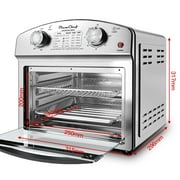 Plum Chef 13QT Air Fryer Toaster Oven Combo, Compact Stainless Steel Countertop Oven for 1-3 People, 1500W with Oil-Free Cooking, Easy to Clean, Space Saving, Sliver
