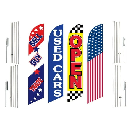 4 Swooper Flags With 4 Pole Kits Sell Buy Trade Used Cars Open America