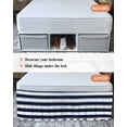 thumbnail image 7 of Navy Blue Bed Skirt and Grey Stripe Abstract Geometric Striped Bed Skirts California King Size 18 Inch Drop, Wrap Around Dust Ruffle&nbsp;Bedskirt with Adjustable Elastic Belt for Queen Size Beds, 7 of 7
