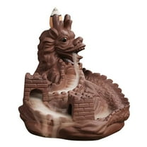 1pc Purple Clay Dragon & Great Wall Backflow Incense Burner, Home Decor (Without Incense)