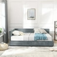 thumbnail image 5 of Newest Full Size Upholstered Daybed with Tufted Backrest & Storage Drawers, Velvet Sofa Bed Frame for Bedroom & Living Room,Grey, 5 of 16