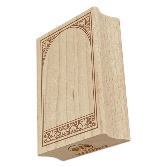 Intricate Arched Floral Frame Rectangle Rubber Stamp Stamping Scrapbooking Crafting - Small 1.7in