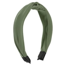 Unique Bargains Satin Knotted Headband Hairband for Women 1.2 Inch Wide Green
