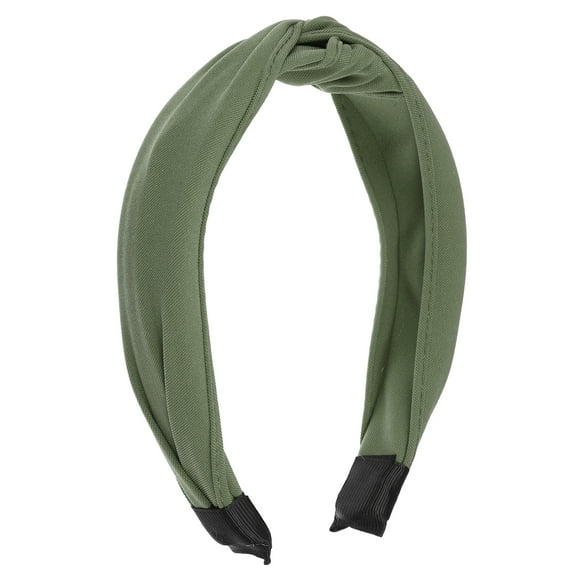 Unique Bargains Satin Knotted Headband Hairband for Women 1.2 Inch Wide Green