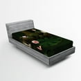 thumbnail image 1 of Ambesonne Peace Fitted Sheet, Forest with Candle, Twin Size, Green Brown, 1 of 2