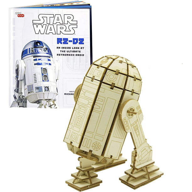 Star Wars R2-D2 3D Wood Puzzle & Model Figure (81 Pcs) - Build & Paint Your Own 3-D Movie Droid - Holiday Educational Gift for & Adults, No Glue