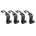 thumbnail image 2 of PWPSG Car Headrest Hooks 4-Pack - Universal Fit, Multipurpose Auto Seat Hangers for Handbags, Grocery Bags, Heavy-Duty & Stylish Black, 2 of 6