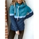 thumbnail image 5 of BRILLAR Sudaderas con capucha para mujer, sudadera con capucha de cuello alto con bloques de Color puro, sudadera informal para mujer para otoño invierno, azul lago y azul marino XL, 5 of 7