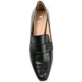 thumbnail image 5 of Journee Womens Celina Kitten Heel Loafer Square Toe Pumps, Widths Available, 5 of 10
