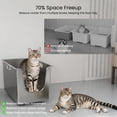 thumbnail image 6 of Stainless Steel Cat Litter Box 20"L x 12.2"W x 11.8"H High Sides for Big & Multiple Cats, 6 of 9