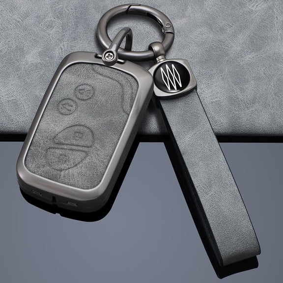 Gray Metal Leather Key Fob Cover Fit for Lexus GX460 RX350 ES350 IS250 GX460 LX570 IS350 GS430 GS300 GS450h is-C is-F Keyless Key Holder with Keychain
