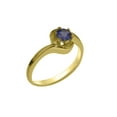 thumbnail image 1 of LBG British Made 9k Yellow Gold Natural Tanzanite Womens Promise Ring - 33 size options - Size 8.75, 1 of 5