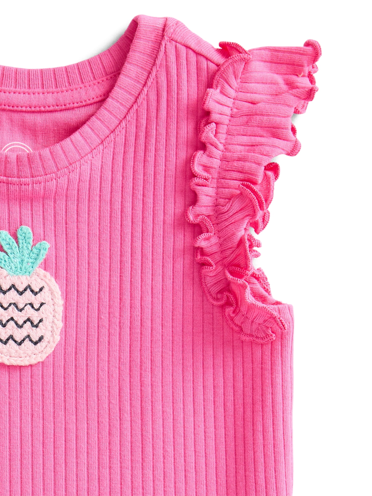 Wonder Nation Baby Girls Flutter Tee, Sizes 0M-24M
