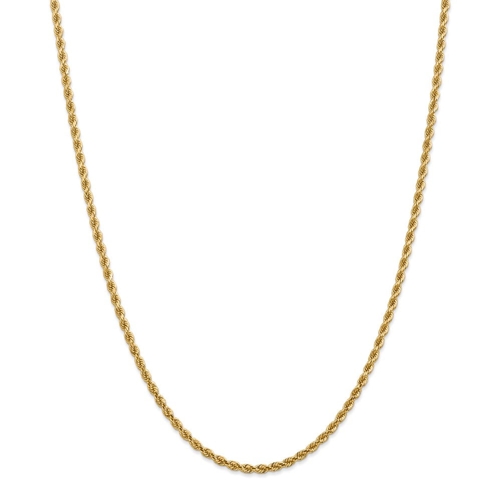 Real 14kt Yellow Gold 2.75mm Diamond-cut Rope with Lobster Clasp Chain; 20 inch; for Adults and Teens; for Women and Men